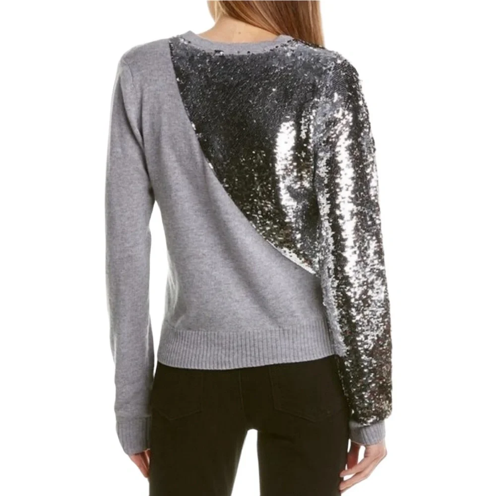 RtA - NWT Teagan Slashed Sequined Cut Out Pullover Sweater Sz L